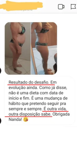 Antes e depois compartilhado por aluna do Desafio ACT