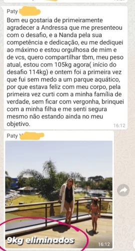 Relato de Paty, que eliminou 9 quilos no Desafio ACT