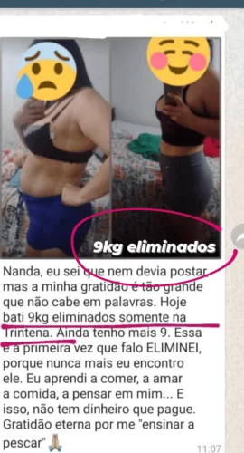 Relato de aluna que eliminou 9 quilos no Desafio ACT