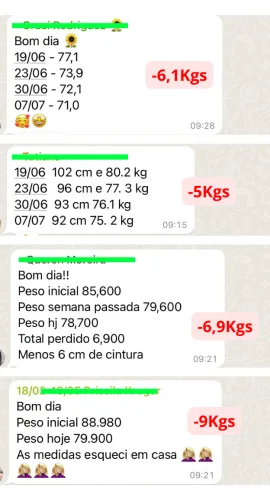 Relatos de alunas com evoluções de peso no Desafio ACT